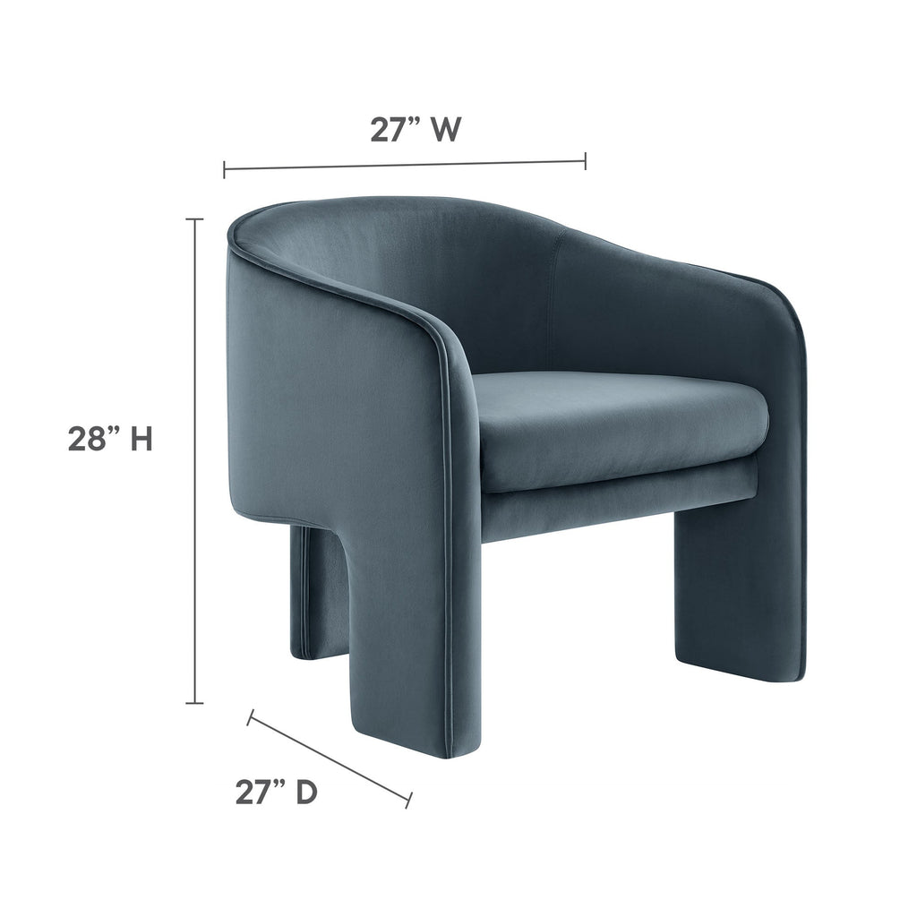 Greer Performance Velvet Upholstered Accent Armchair by Modway