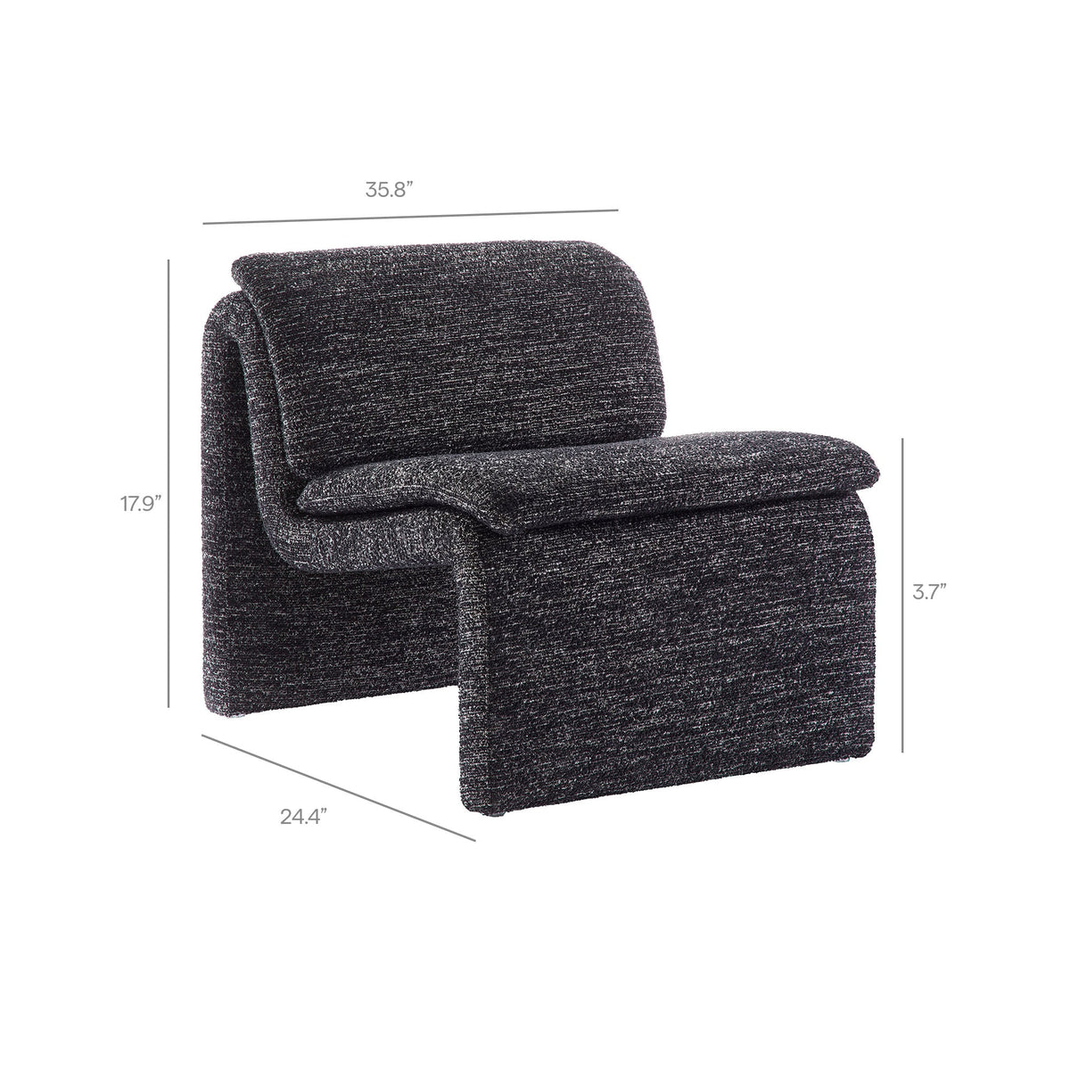 Lume Boucle Upholstered Armless Accent Chair by Modway