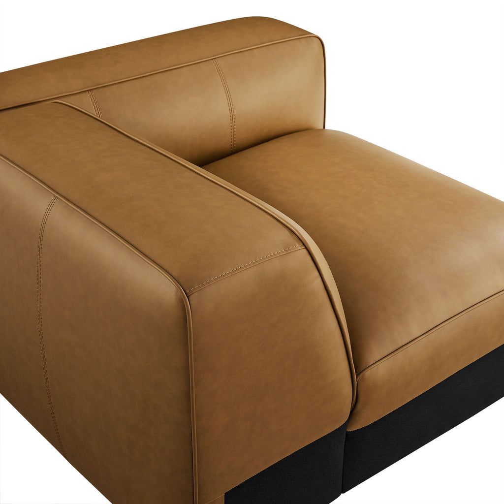 Auren Upholstered Vegan Leather Modular Right Armchair by Modway