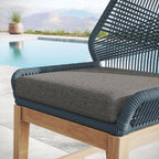Wellspring Outdoor Patio Teak and Rope Counter Stool by Modway