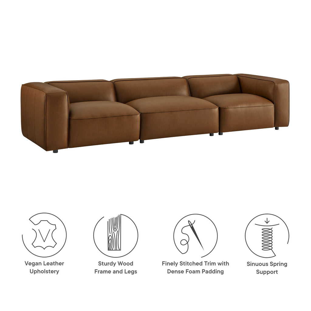 Auren 3-Piece Upholstered Vegan Leather Modular Sofa by Modway