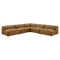 Auren 5-Piece Upholstered Armless L-Shaped Vegan Leather Modular Sofa by Modway