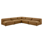 Auren 5-Piece Upholstered Armless L-Shaped Vegan Leather Modular Sofa by Modway