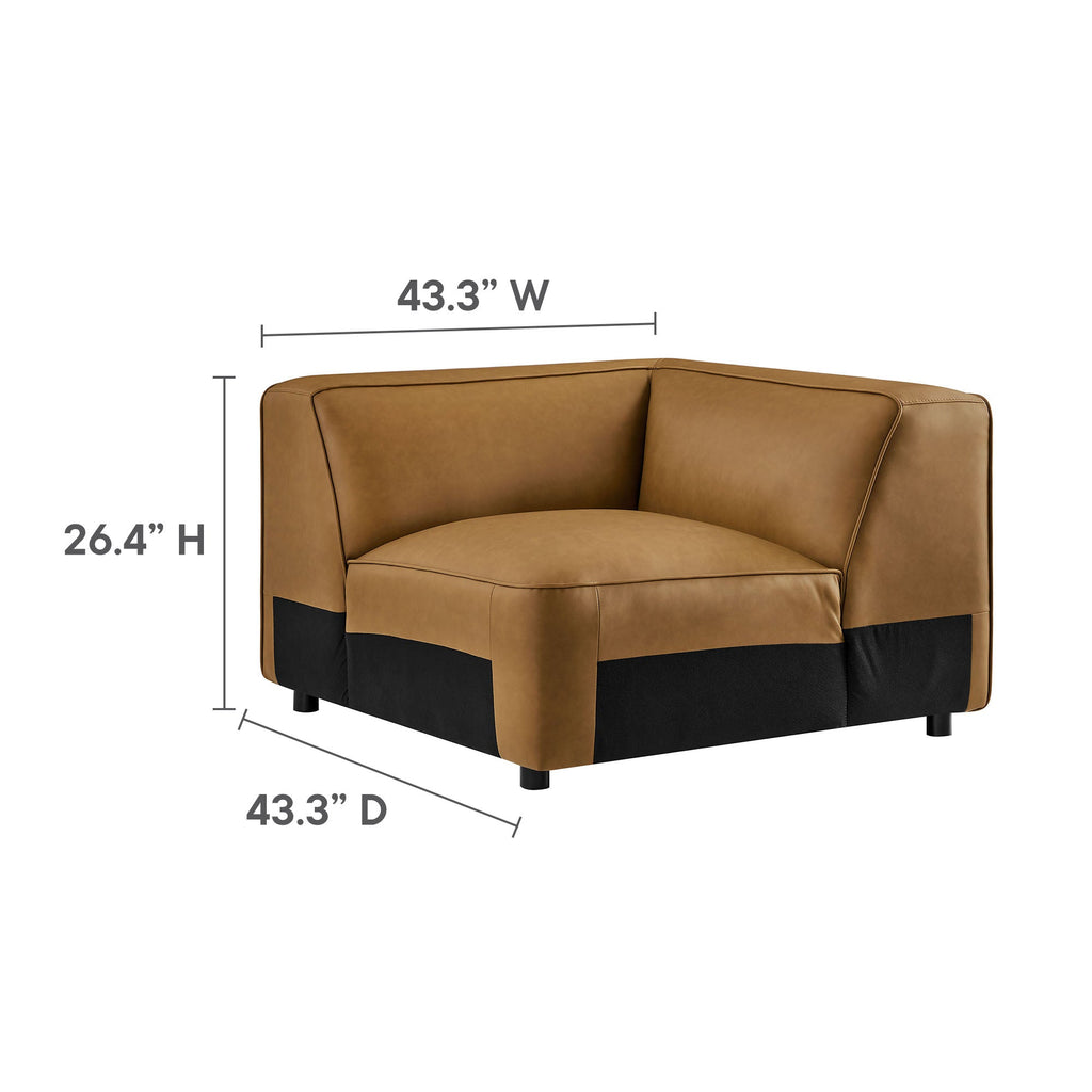 Auren 5-Piece Upholstered Armless L-Shaped Vegan Leather Modular Sofa by Modway