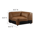 Auren 5-Piece Upholstered Armless L-Shaped Vegan Leather Modular Sofa by Modway