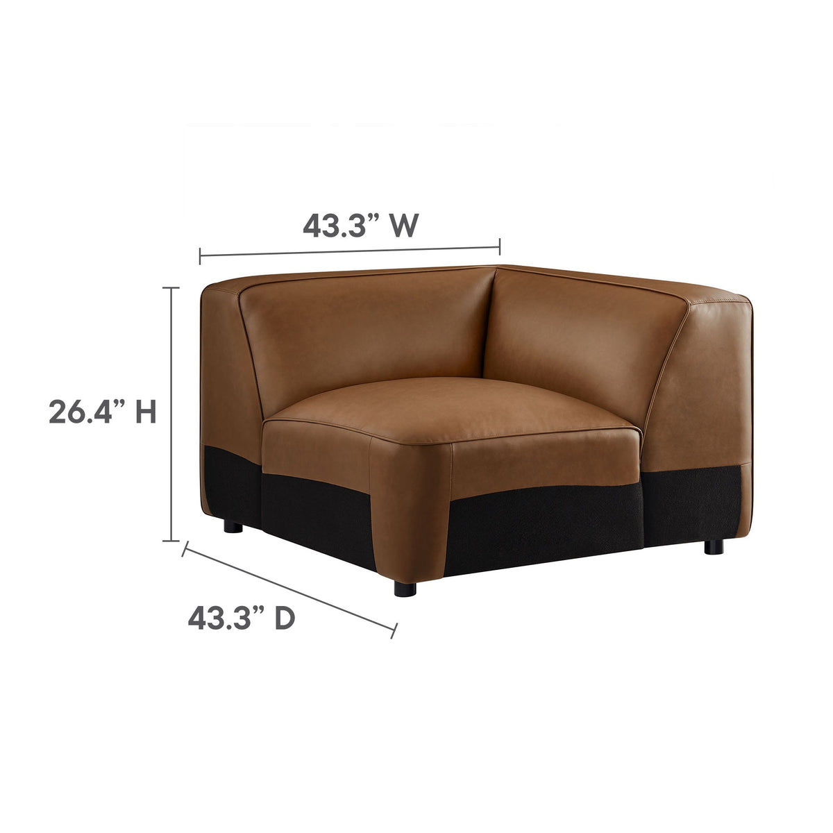Auren 5-Piece Upholstered Armless L-Shaped Vegan Leather Modular Sofa by Modway