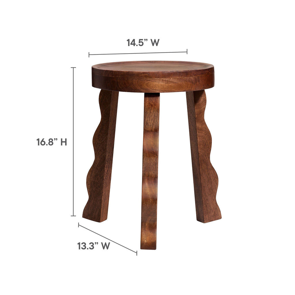 Sorrel Carved Wood Stool by Modway