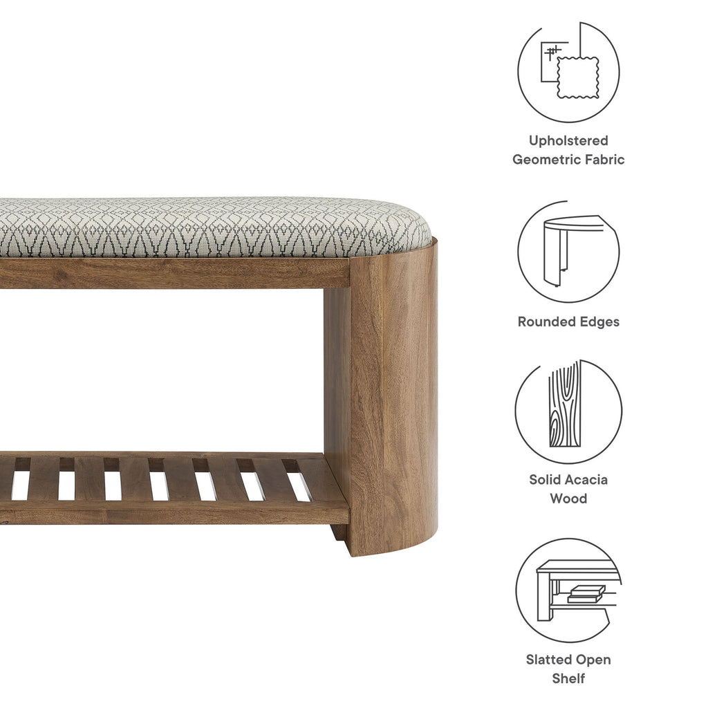 Ashby 45" Geometric Upholstered Bench by Modway