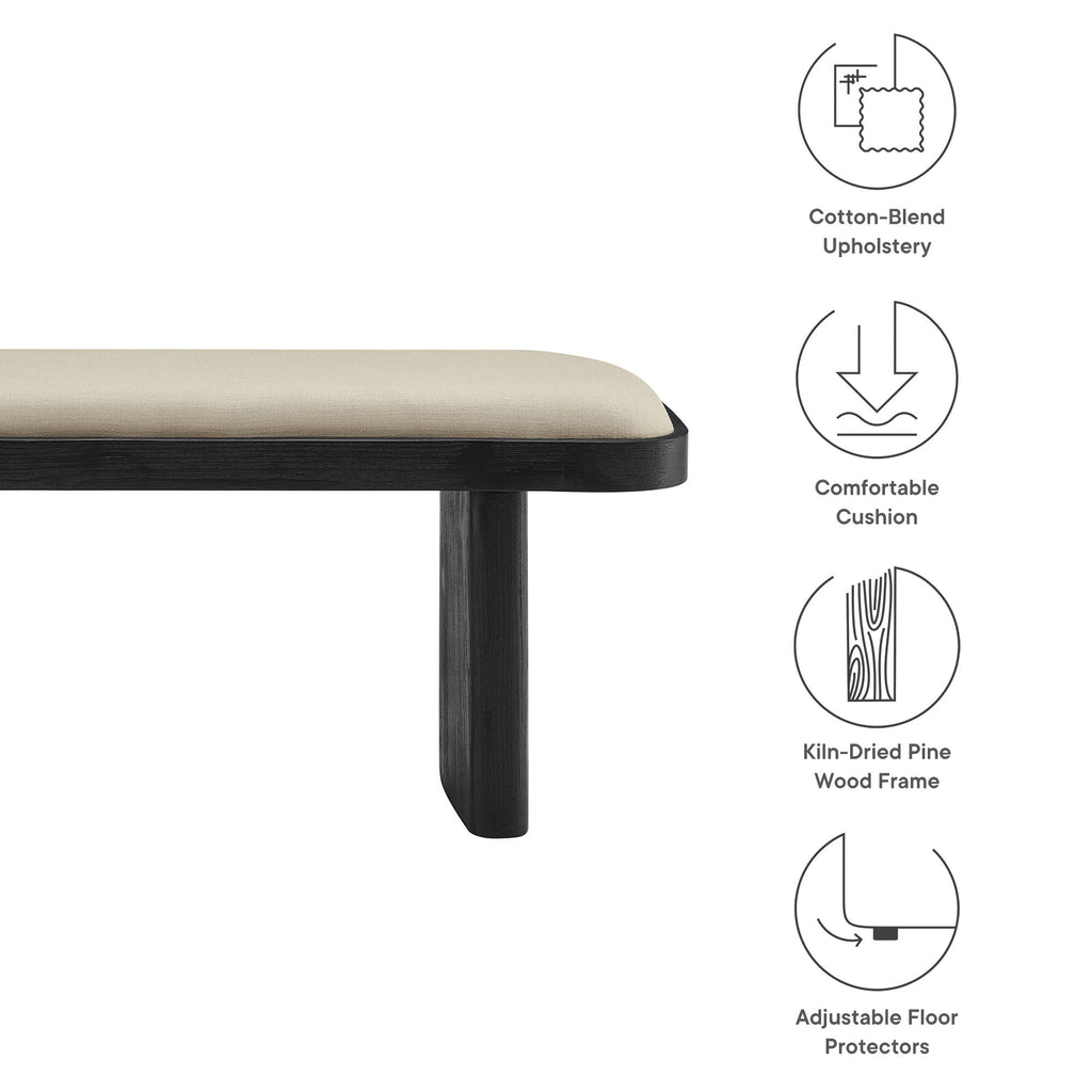 Iver 43" Upholstered Wood Accent Bench by Modway