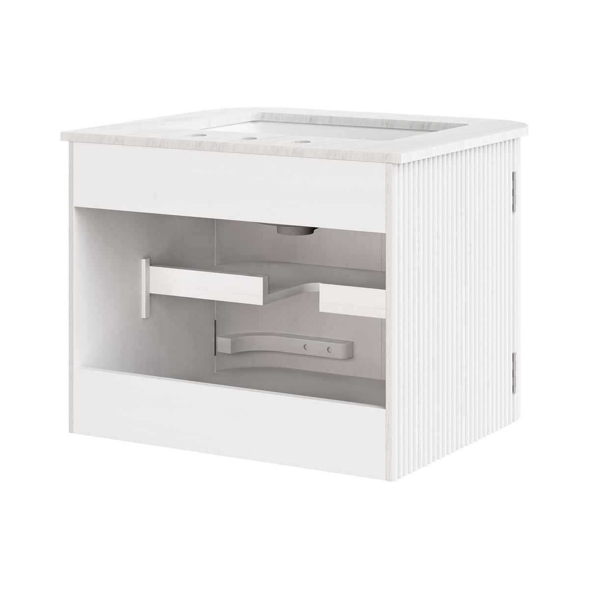 Zia Wall-Mount Bathroom Vanity with Marble Sink by Modway