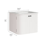 Zia Wall-Mount Bathroom Vanity with Marble Sink by Modway