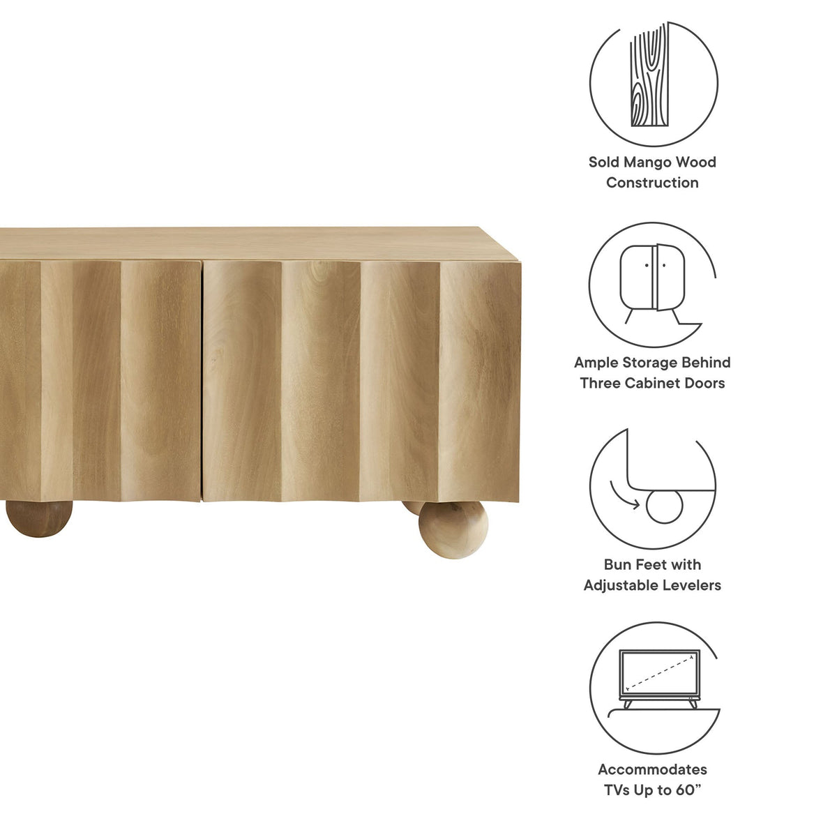 Sorren Scalloped Wood TV Stand by Modway
