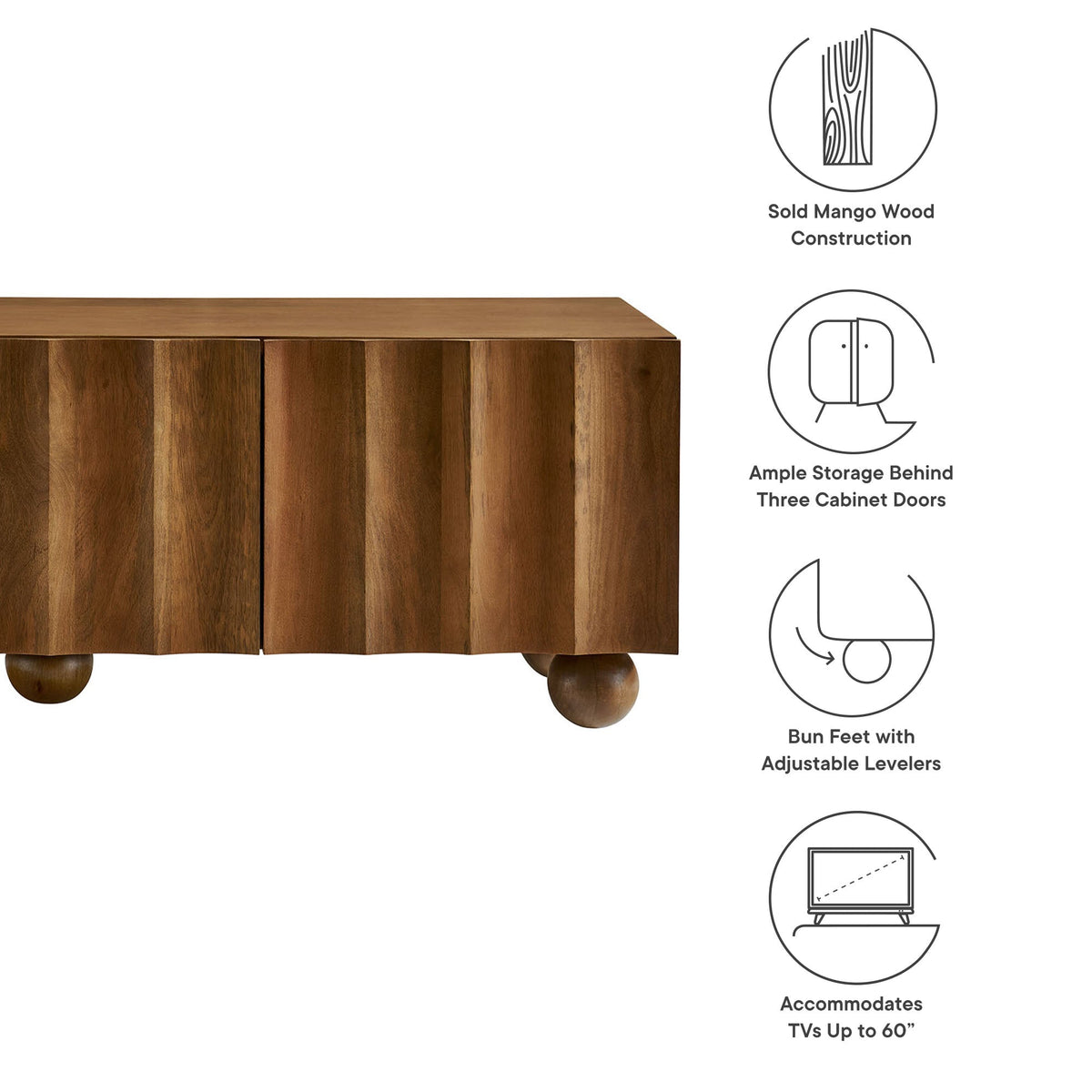 Sorren Scalloped Wood TV Stand by Modway
