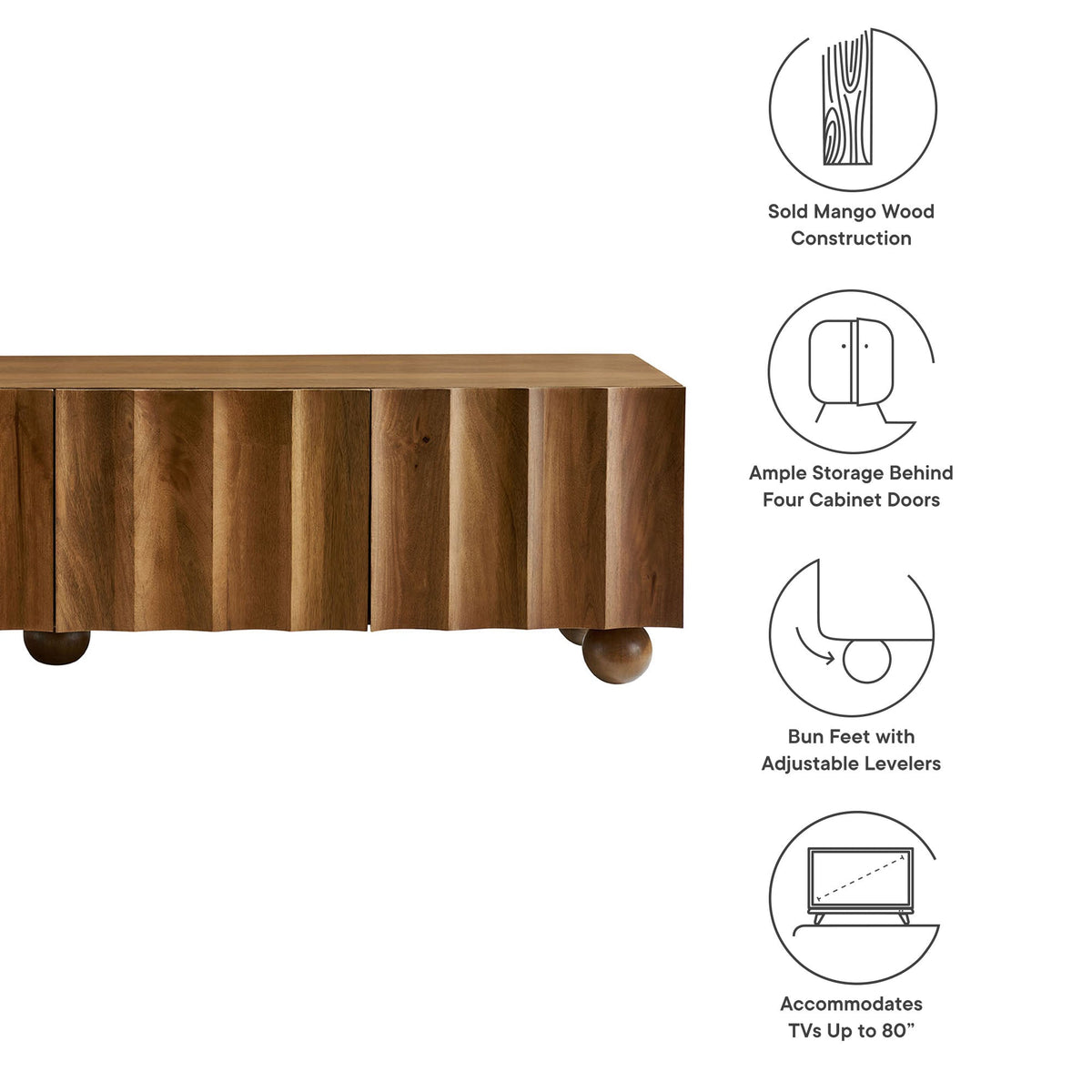 Sorren Scalloped Wood TV Stand by Modway