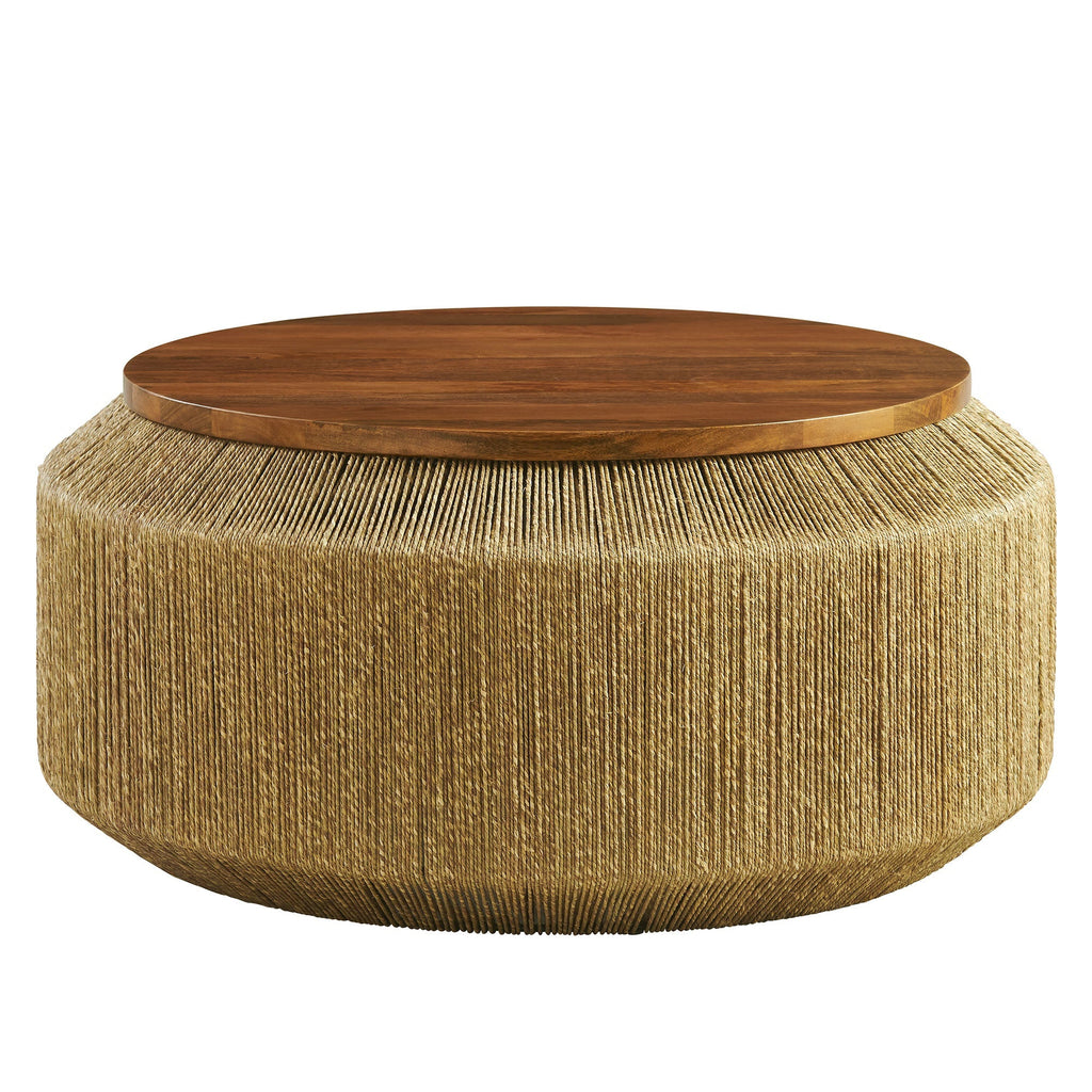 Maris Seagrass and Wood Coffee Table by Modway