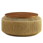 Maris Seagrass and Wood Coffee Table by Modway