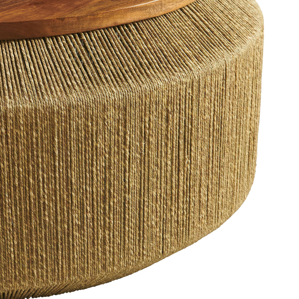 Maris Seagrass and Wood Coffee Table by Modway