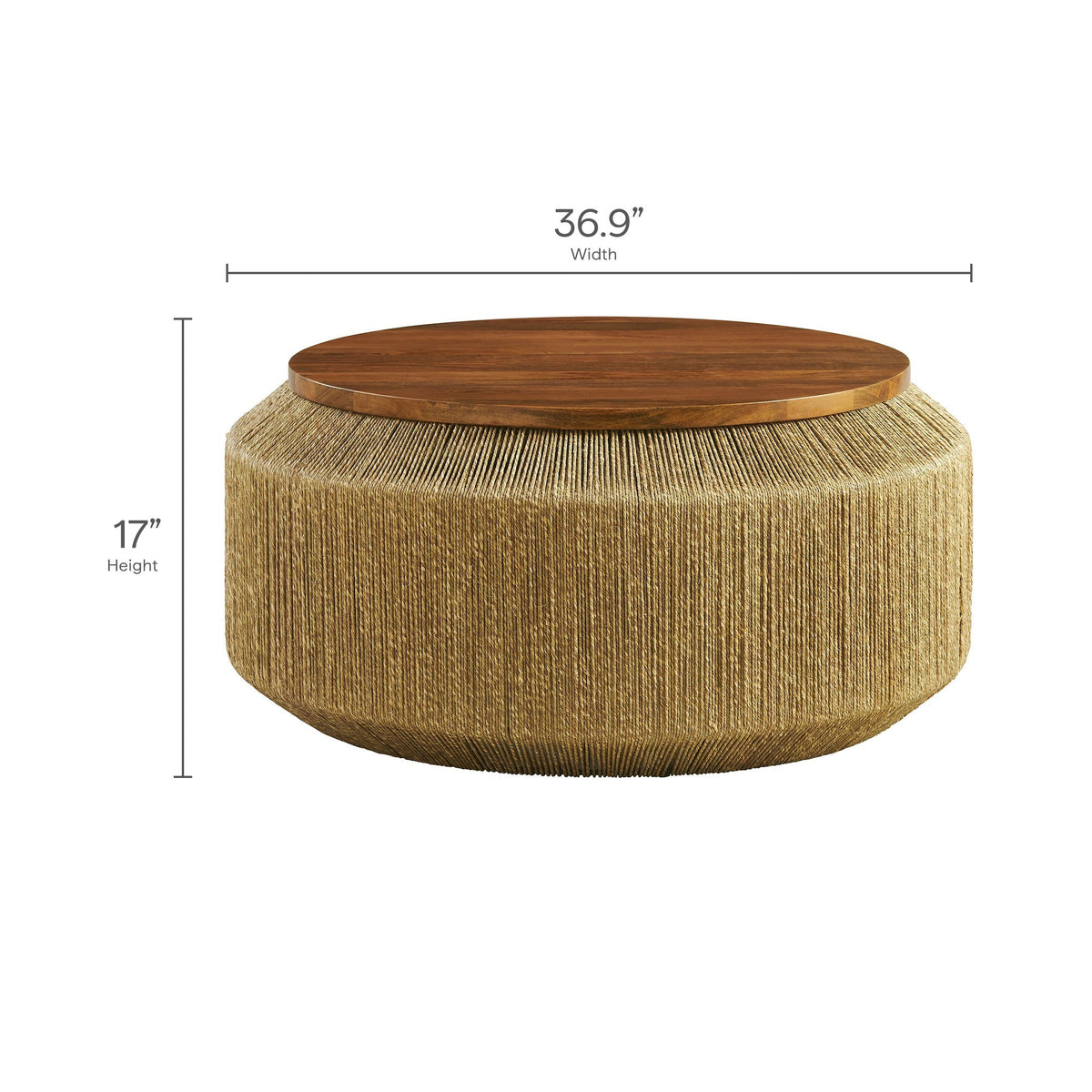 Maris Seagrass and Wood Coffee Table by Modway