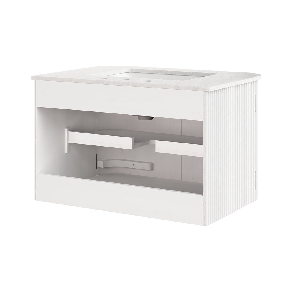 Zia Wall-Mount Bathroom Vanity with Marble Sink by Modway