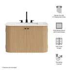 Zia Wall-Mount Bathroom Vanity with Marble Sink by Modway