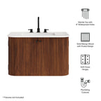 Zia Wall-Mount Bathroom Vanity with Marble Sink by Modway