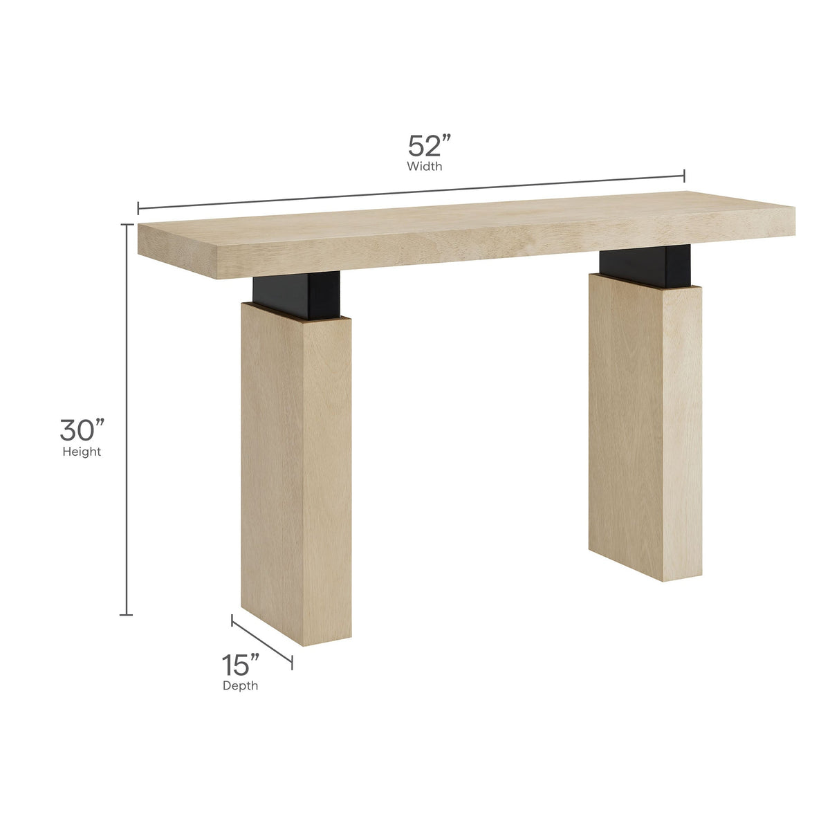Piston 52" Rectangular Wood Console Table by Modway