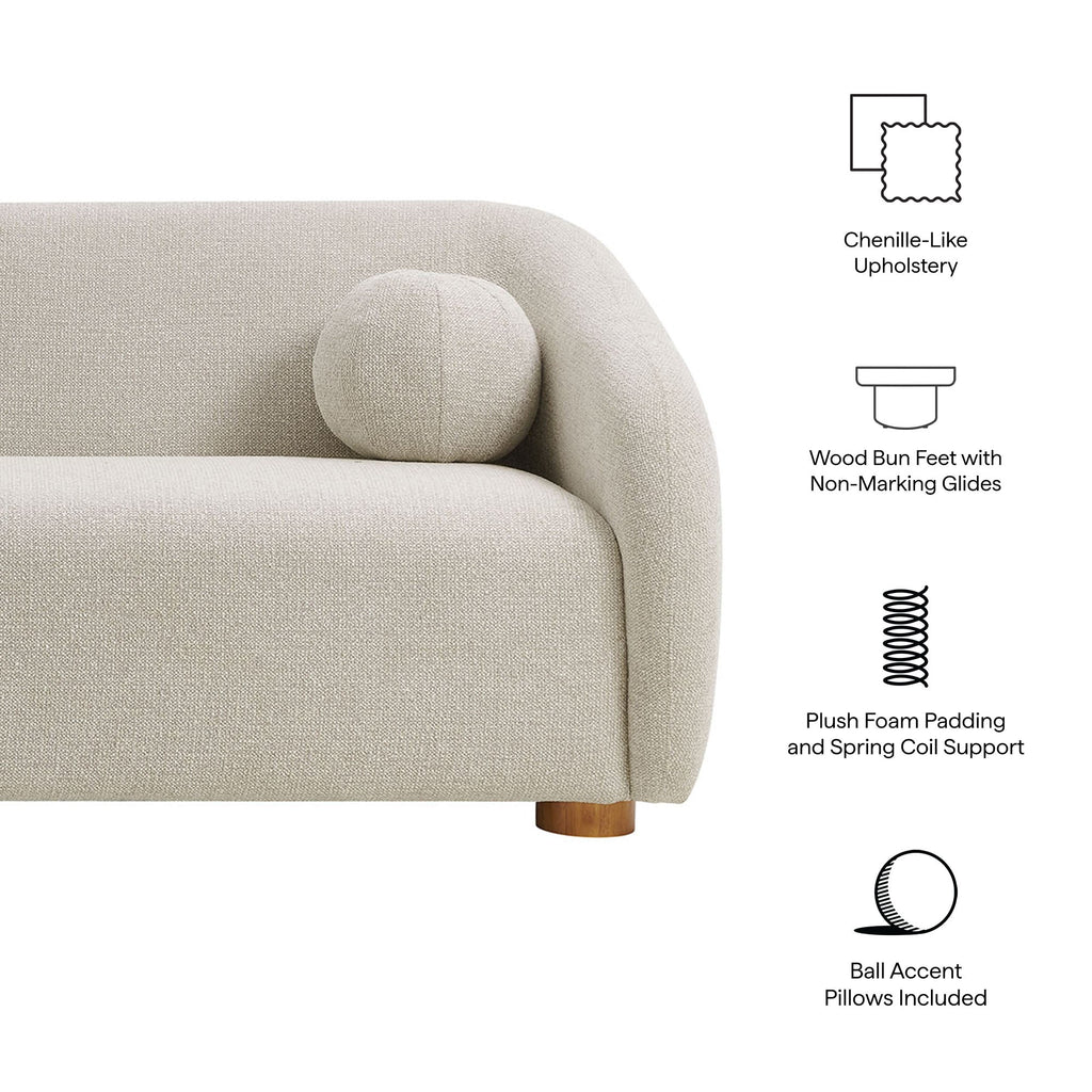 Holland 85" Chenille Fabric Sofa by Modway - Dove Gray / Navy / Taupe
