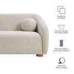 Holland 85" Chenille Fabric Sofa by Modway - Dove Gray / Navy / Taupe