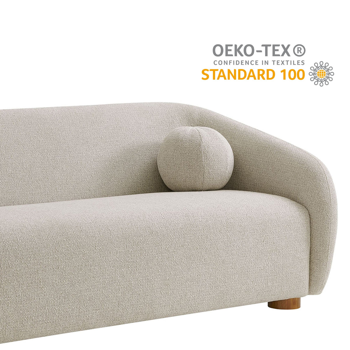 Holland 85" Chenille Fabric Sofa by Modway - Dove Gray / Navy / Taupe