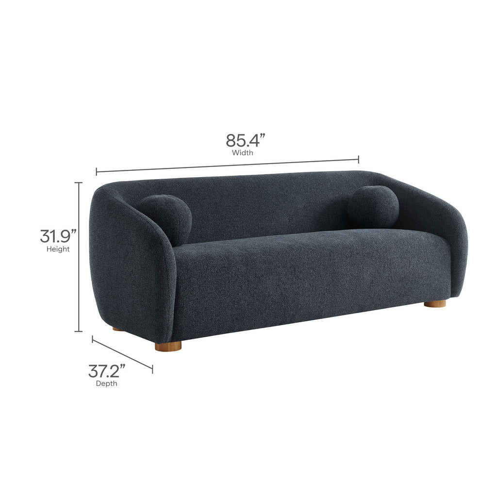 Holland 85" Chenille Fabric Sofa by Modway - Dove Gray / Navy / Taupe