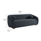 Holland 85" Chenille Fabric Sofa by Modway - Dove Gray / Navy / Taupe