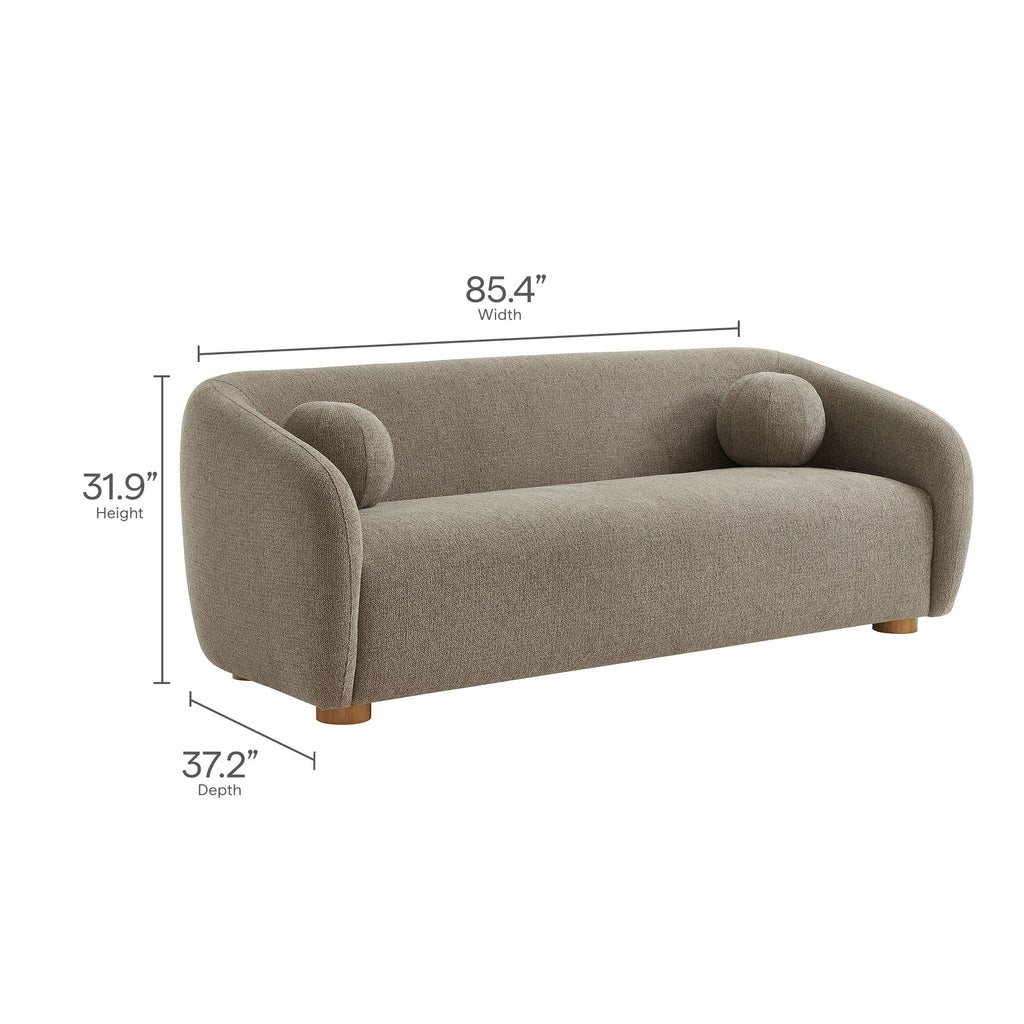 Holland 85" Chenille Fabric Sofa by Modway - Dove Gray / Navy / Taupe