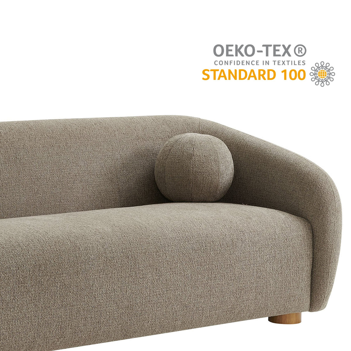 Holland 85" Chenille Fabric Sofa by Modway - Dove Gray / Navy / Taupe