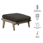 Saratoga Outdoor Patio Teak Ottoman by Modway