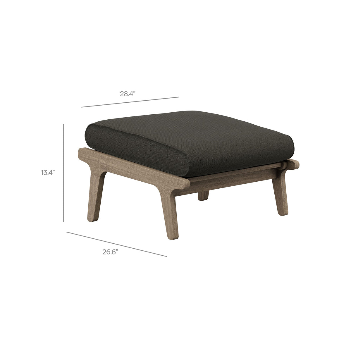 Saratoga Outdoor Patio Teak Ottoman by Modway