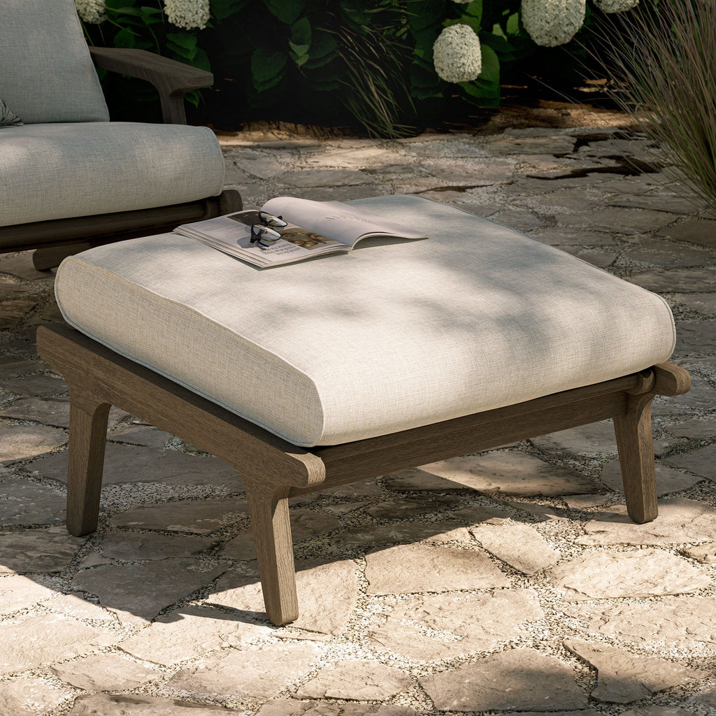 Saratoga Outdoor Patio Teak Ottoman by Modway