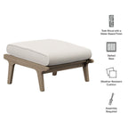 Saratoga Outdoor Patio Teak Ottoman by Modway