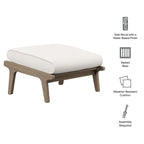 Saratoga Outdoor Patio Teak Ottoman by Modway