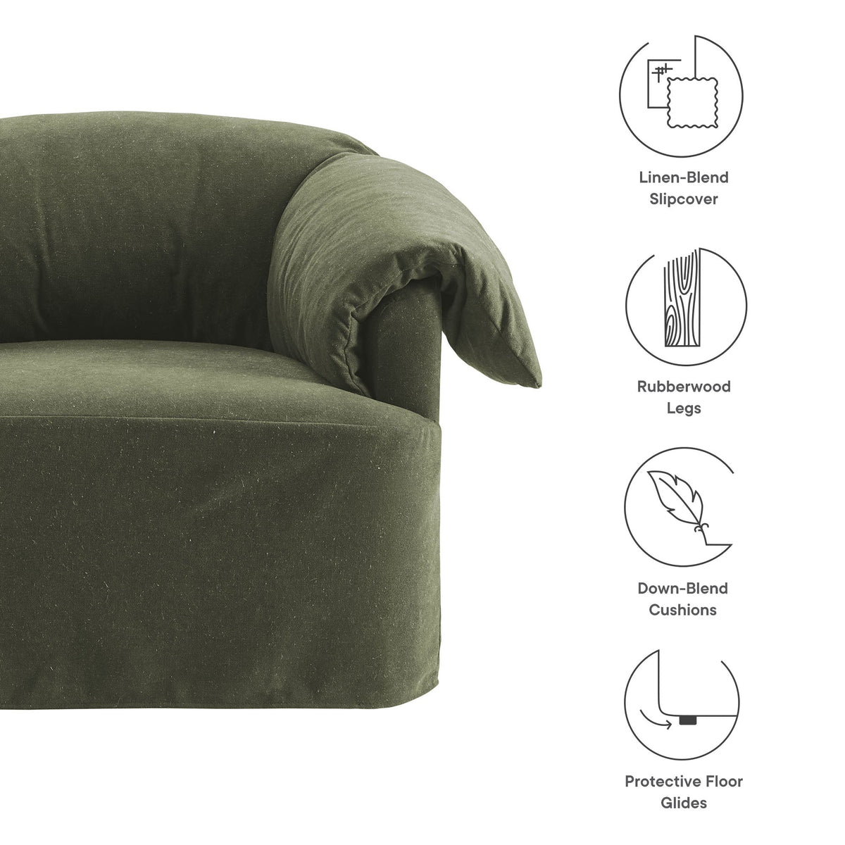 Lark Slipcovered Fabric Oversized Armchair by Modway