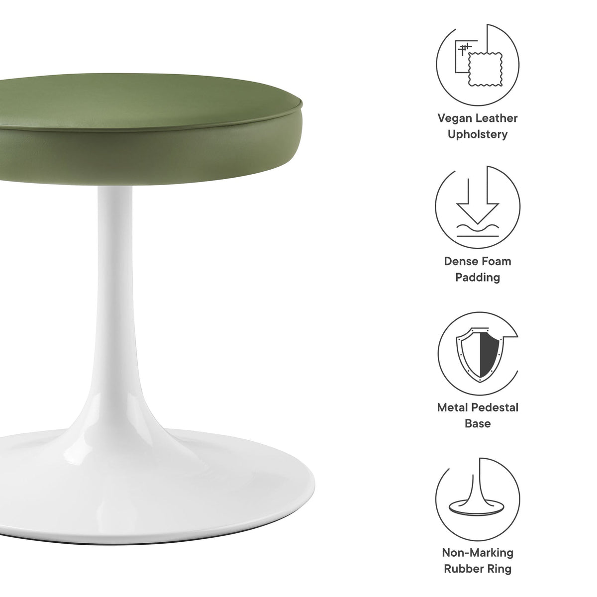 Lippa Vegan Leather Round Stool by Modway