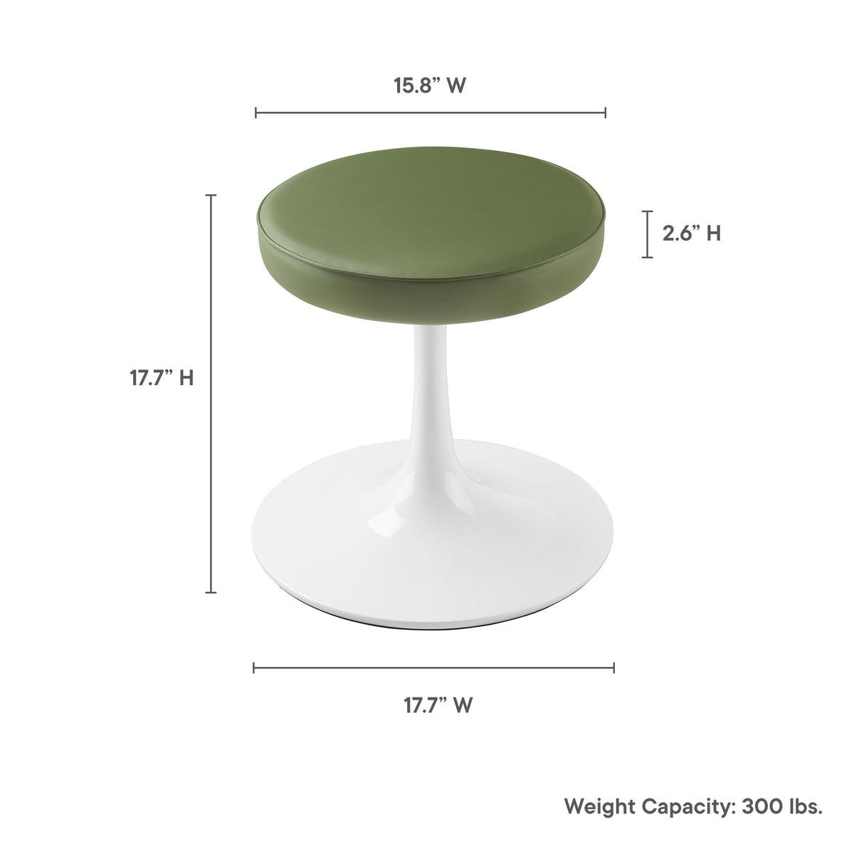 Lippa Vegan Leather Round Stool by Modway