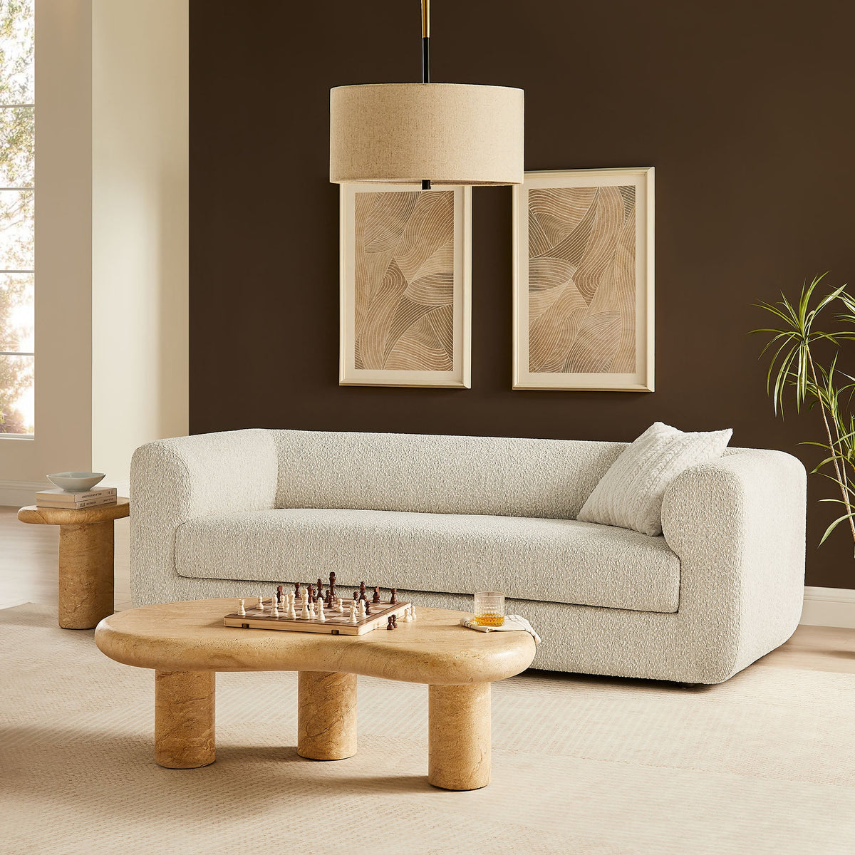 Leif 89" Boucle Upholstered Sofa by Modway
