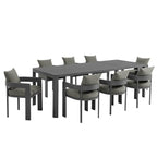 Tahoe 9-Piece Outdoor Patio Aluminum Dining Set With Extendable Table by Modway