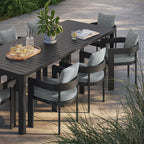 Tahoe 9-Piece Outdoor Patio Aluminum Dining Set With Extendable Table by Modway