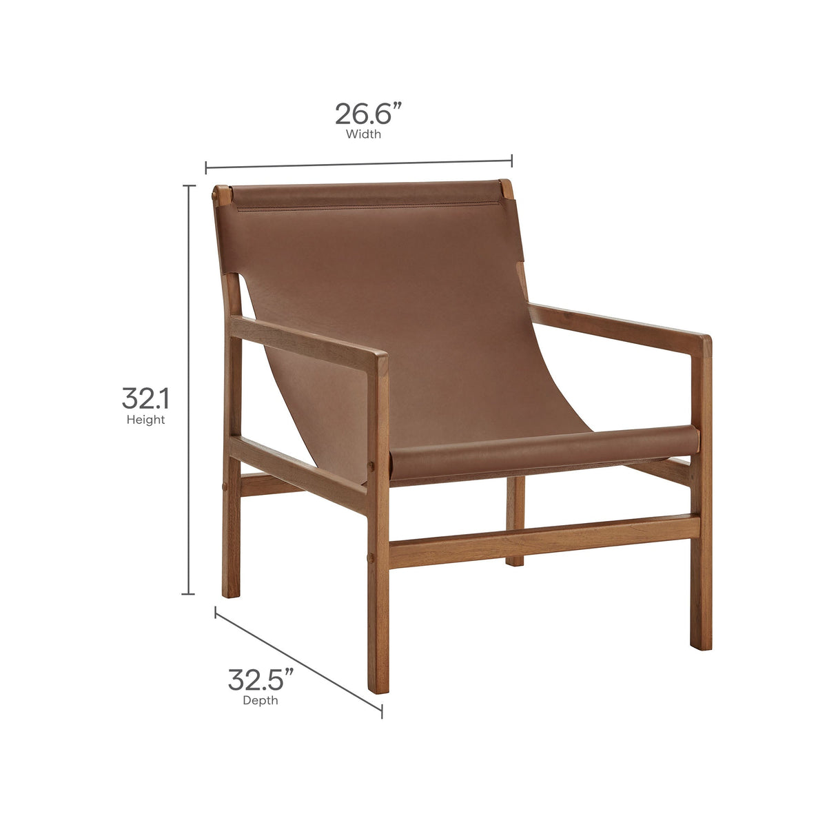 Sonora Leather Sling Chair by Modway