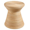 Tavi Hourglass Natural Rattan Round Side Table by Modway