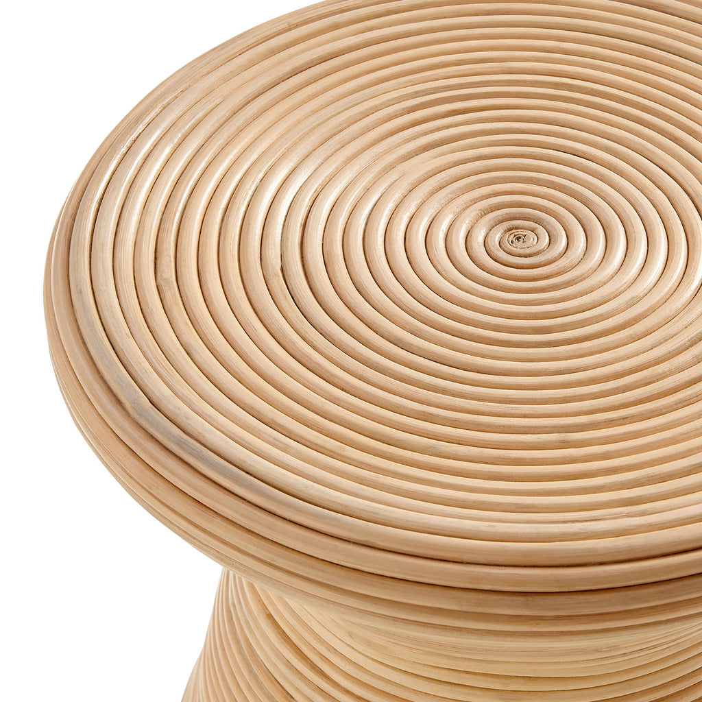 Tavi Hourglass Natural Rattan Round Side Table by Modway