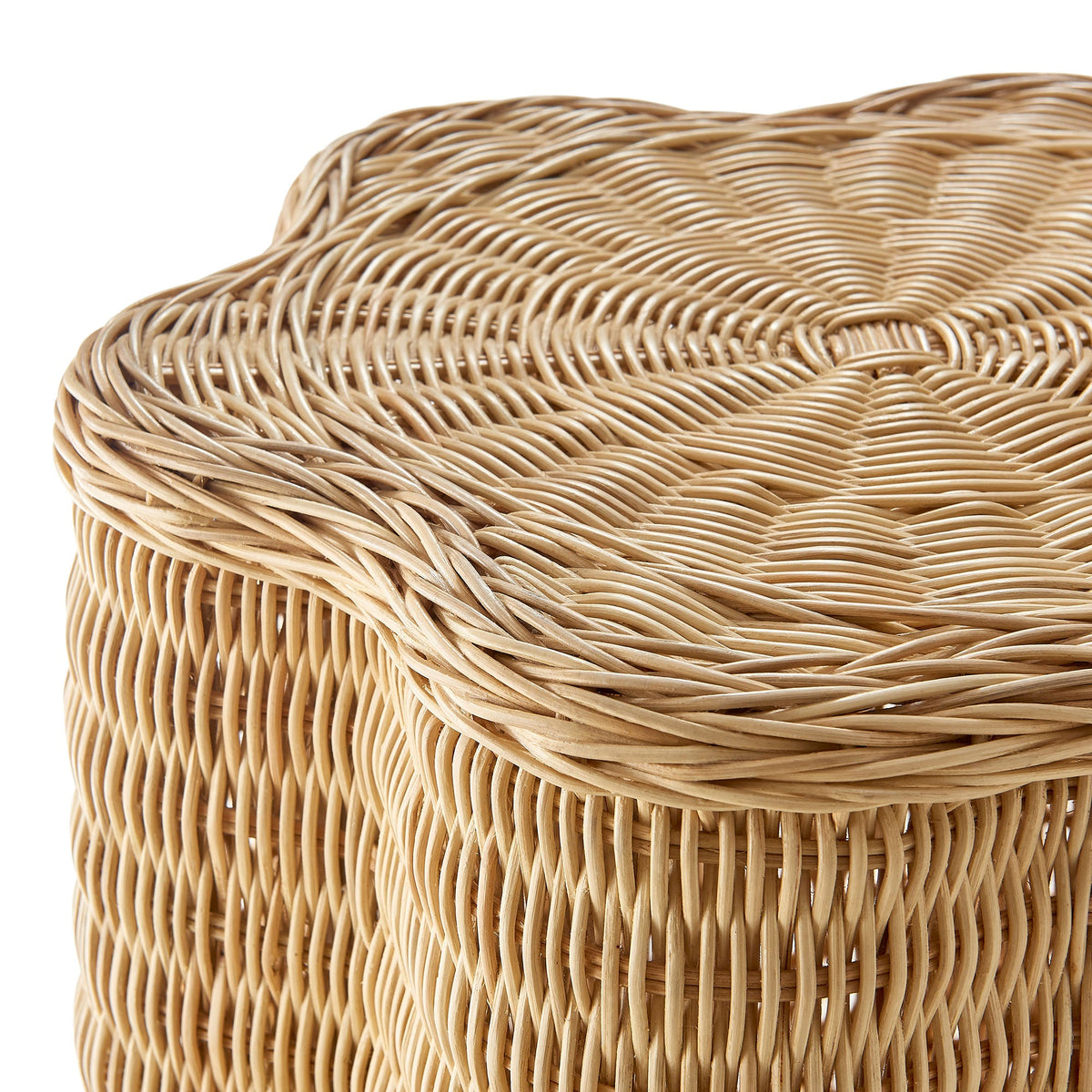 Erika Scalloped Natural Rattan Side Table by Modway
