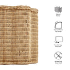Erika Scalloped Natural Rattan Side Table by Modway