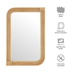Corsica Curved Rectangle Rattan Wall Mirror by Modway